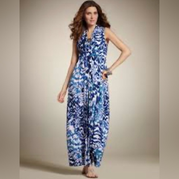 NWOT Chico’s Watercolor Patterned Princess Line Maxi Dress in Chico’s Size 0 - Picture 1 of 9